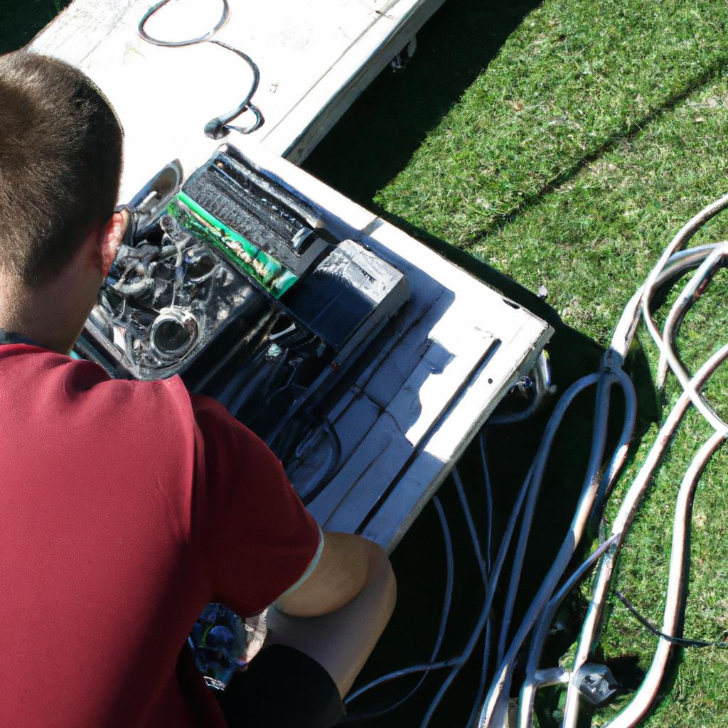 Person working with sound equipment